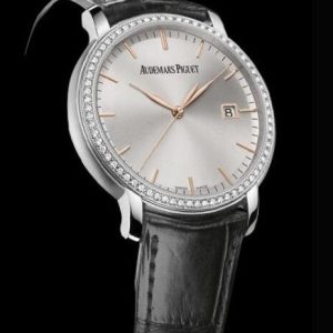 Replica Watch Audemars Piguet Jules Audemars Automatique 15171BC.ZZ.A002CR.01 White Gold - Diamonds - Silver-toned Dial