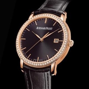 Replica Audemars Piguet Watch Jules Audemars Automatique 15171OR.ZZ.A002CR.01 Pink Gold - Diamonds - Black Dial