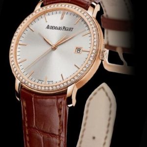 Replica Audemars Piguet Watch Jules Audemars Automatique 15171OR.ZZ.A088CR.01 Pink Gold - Diamonds - Silver-toned Dial