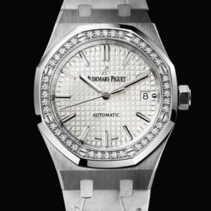 Replica Watch Audemars Piguet Royal Oak Automatique 15451ST.ZZ.D011CR.01 Steel - Diamonds - Crocodile Strap