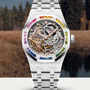 Audemars Piguet Royal Oak Frosted Gold Double Balance wheel Openworked Replica Watch 15468BC.YG.1259BC.01