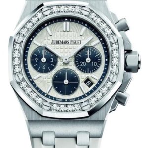 Replica Audemars Piguet Watch Royal Oak Offshore Selfwinding Chronograph 26231ST.ZZ.D010CA.01 Stainless Steel - Diamond - Silver-Toned Dial - Rubber Strap