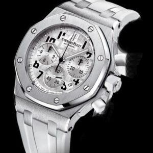 Replica Watch Audemars Piguet Chronographe Lady Royal Oak Offshore 26283ST.OO.D010CA.01 Steel - White Strap