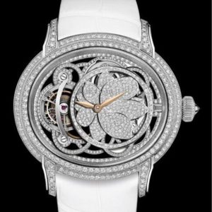 Replica Watch Audemars Piguet Tourbillon Millenary  26354BC.ZZ.D204CR.01 White Gold - Diamonds - Pearly White Alligator Strap