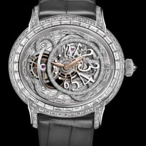 Replica Watch Audemars Piguet Tourbillon Millenary 26381BC.ZZ.D113CR.01 White Gold Paved by Diamonds - Grey Alligator Strap