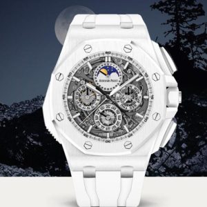 Replica Audemars Piguet ROYAL OAK OFFSHORE GRANDE COMPLICATION 44mm White rubber strap AP Watch 26582CB.OO.A010CA.01