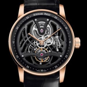 Replica Audemars Piguet Watch Code 11.59 Tourbillon Openworked 26600OR.OO.D002CR.01 Pink Gold - Black Dial - Strap Alligator