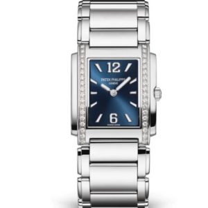 Patek Philippe Twenty~4 Stainless Steel Blue Sunburst Dial Watch 4910/1200A-001 Replica