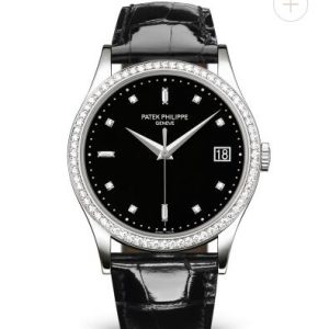Cheapest Patek Philippe Calatrava Watches Prcies Replica Calatrava Black Dial Date Diamond Watch 5297G-001