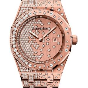 Replica watch Audemars Piguet Royal Oak Quartz  67654OR.ZZ.1264OR.01 Pink Gold - Diamonds