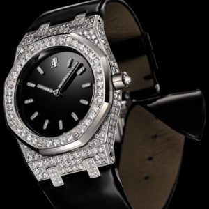 Replica Audemars Piguet Watch Lady Royal Oak Tuxedo 77220BC.ZZ.D004CU.01 White Gold - Diamants
