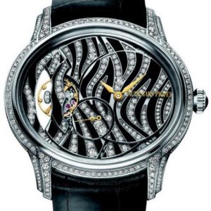Replica Watch Audemars Piguet Millenary 77249BC.ZZ.A102CR.01 White Gold - Diamonds - Alligator Strap