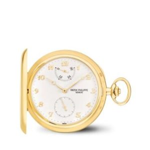 Vintage Patek Philippe Watches for Sale Cheap Price Replica Yellow Gold Hunter Case Pocket Watch with Power Reserve Indicator 983J-001