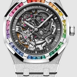 Audemars Piguet ROYAL OAK FROSTED GOLD DOUBLE BALANCE WHEEL OPENWORKED Watch Replica 15412BC.YG.1224BC.03