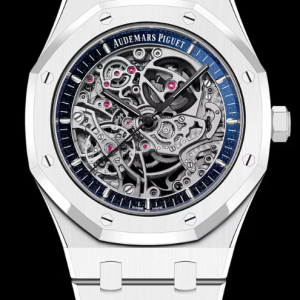 Audemars Piguet Royal Oak 41 Double Balance Wheel Openworked White Ceramic Watch Replica 15416CB.OO.1225CB.01