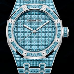 Audemars Piguet Replica Watch Royal Oak Self-Winding 37 Blue Topaz 50th Anniversary 15554BC.TO.1274BC.01