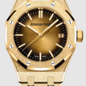 Audemars Piguet Royal Oak Selfwinding 37 Frosted Yellow Gold Watch Replica 15550BA.GG.1356BA.01