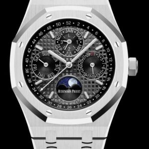Replica AP Watch Audemars Piguet Royal Oak Perpetual Calendar 41 White Gold Black 26607BC.OO.1220BC.02