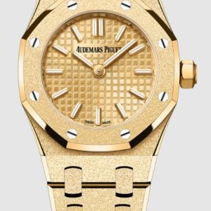 Audemars Piguet Royal Oak Mini Quartz Frosted Yellow Gold Watch Replica 67630BA.GG.1312BA.01