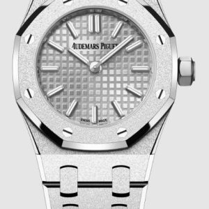 Audemars Piguet Royal Oak Mini Quartz Frosted White Gold Watch Replica 67630BC.GG.1312BC.01