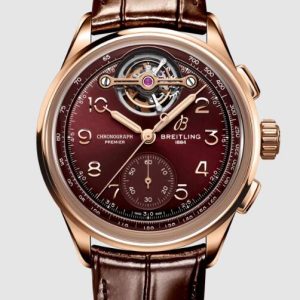Replica Breitling Premier Heritage B21 Chronograph Tourbillon Red Gold RB21202A1K1P1 Watch