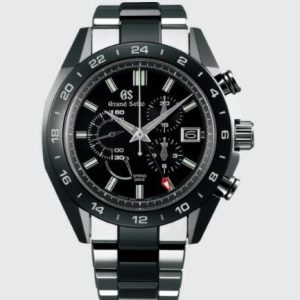 Grand Seiko Spring Drive Chronograph GMT Black Ceramic Replica Watch SBGC223
