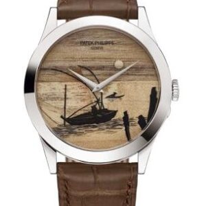 Cheapest Patek Philippe Watch Price Replica Calatrava 5089G Fisherman in a Boat 5089G-116 White Gold