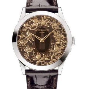 Cheapest Patek Philippe Watch Price Replica Calatrava 5089 Tsuba  Oranges and Flowers 5089G-125 White Gold