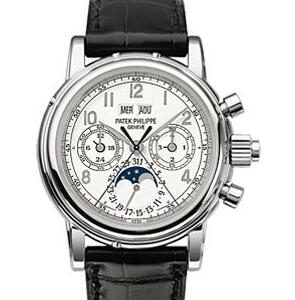 Cheapest Patek Philippe Watch Price Replica Grand Complications Perpetual Calendar Split Seconds Chronograph 5004 White Gold 5004G-013