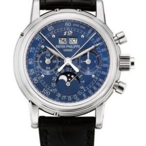 Cheapest Patek Philippe Perpetual Calendar Split Seconds Chronograph 5004P Blue Eric Clapton Watches Prices Replica 5004P-064