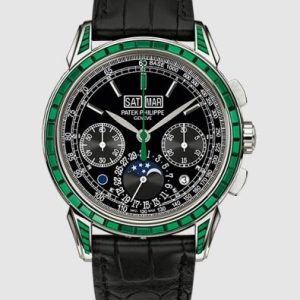 Cheapest Patek Philippe Watch Price Replica Grand Complications Perpetual Calendar Chronograph 5271P Emerald 5271/13P-001