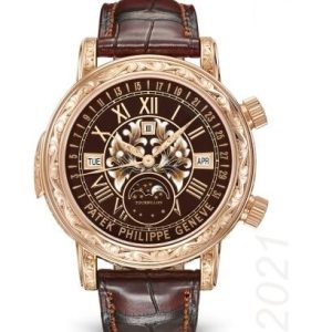 Cheapest Patek Philippe Watch Price Replica Grand Complications Sky Moon Tourbillon 6002 Rose Gold 6002R-001