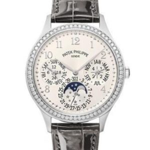 Cheapest Patek Philippe Grand Complications Perpetual Calendar 7140 White Gold Silver Watches Prices Replica 7149G-001