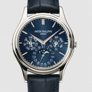 Cheapest Patek Philippe Grand Complications Perpetual Calendar 5140 Blue Watches Prcies Replica 5140P-001 Platinum