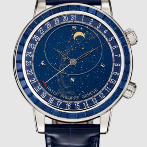 Cheapest Patek Philippe Grand Complications Celestial 6104 Platinum - blue Sapphire Watches Prices Replica 6104/11P-010