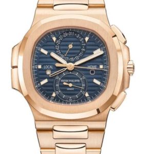 Cheapest Patek Philippe Watch Price Replica Ref. 5990/1R Nautilus Travel Time Chronograph 5990/1R-001 Pink Gold