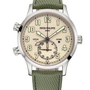 Cheapest Patek Philippe Complications Calatrava Pilot Travel Time 5524 White Gold Watches Prices Replica 5524G-010