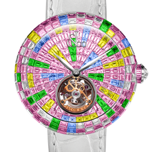 Jacob & Co. Brilliant Flying Tourbillon Multicolor Pink Watch BT543.30.HX.UE.B Jacob and Co Replica Watch