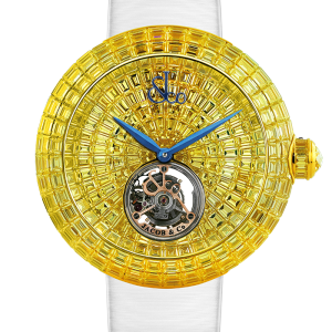 Jacob & Co. Brilliant Flying Tourbillon Yellow Sapphire Watch BT543.50.BY.BY.B Jacob and Co Replica Watch