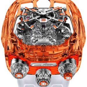 Jacob & Co. Bugatti Chiron Orange Sapphire 16 Sapphire Cylinder Piston Engine Tourbillon Watch Replica Jacob and Co Watch Price
