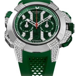 Jacob & Co. Epic X Chrono Titanium Pave Diamonds Green Watch Replica EC412.20.AA.UA.ABRUA Jacob and Co Watch Price