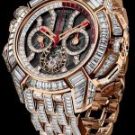 Jacob & Co. EPIC X CHRONO BAGUETTE ROSE GOLD BLACK CRYSTAL BRACELET Watch Replica EC380.40.BD.BD.A40BD Jacob and Co Watch Price
