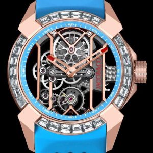 Jacob & Co. EPIC X ROSE GOLD BAGUETTE (BLUE NEORALITHE INNER RING) Watch Replica EX100.43.LD.AB.A Jacob and Co Watch Price