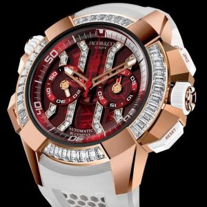 Jacob & Co. EPIC X CHRONO BAGUETTE ROSE GOLD RED Watch Replica EC423.42.BD.BA.A Jacob and Co Watch Price