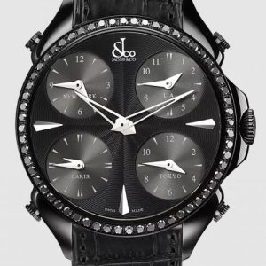 Jacob & Co. PALATIAL FIVE TIME ZONE BLACK PVD COATING, BLACK DIAMONDS Watch Replica PZ500.11.SO.LA.A Jacob and Co Watch Price
