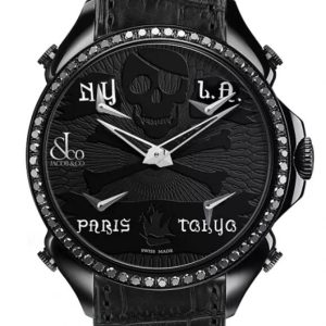 Jacob & Co. PALATIAL FIVE TIME ZONE PIRATE BLACK PVD BLACK DIAMOND SET BEZEL Watch Replica PZ500.11.SO.NP.A Jacob and Co Watch Price