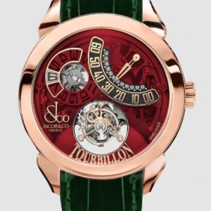 Jacob & Co. PALATIAL FLYING TOURBILLON JUMPING HOURS ROSE GOLD (RED MINERAL CRYSTAL) Watch Replica PT510.40.NS.MR.A Jacob and Co Watch Price