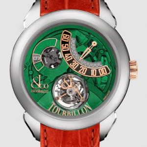 Jacob & Co. PALATIAL FLYING TOURBILLON JUMPING HOURS TITANIUM (GREEN MINERAL CRYSTAL) Watch Replica PT520.24.NS.QG.A Jacob and Co Watch Price