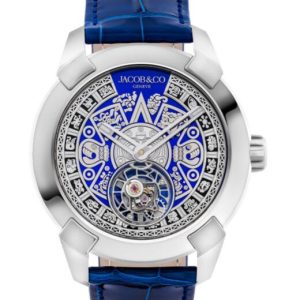 Jacob & Co. Pioneer Aztec Calendar white gold Blue Dial Watch Replica Jacob and Co Watch Price