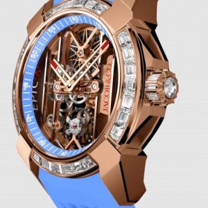 Jacob & Co. EPIC X ROSE GOLD BAGUETTE (SKY BLUE NEORALITHE INNER RING) Watch Replica EX100.43.BD.AB.ABRUA Jacob and Co Watch Price
